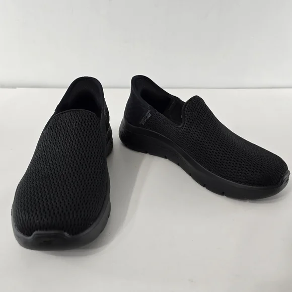 Skechers Slip-Ins Go Walk Flex Solid Black Slip On Athletic Tennis Shoes NEW 6 - Picture 3 of 14